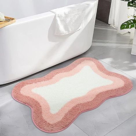 Tappetino da bagno rosa, lavabile, morbido, antiscivolo e una bellissima decorazione per il bagno - 4060 cm (1/5)