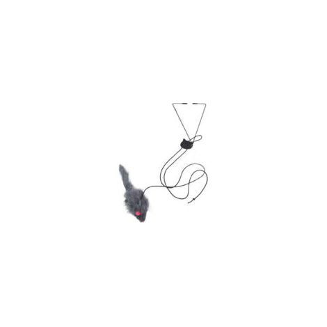 Jeu interactif pour chat, 2 souris suspendues élastiques, 20 x 16 cm (1/5)