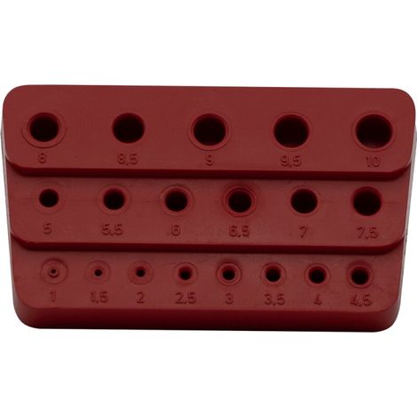 Bohrerständer aus Kunststoff leer 19-teilig 1,0 - 10,0 mm x 0,5 stgd.