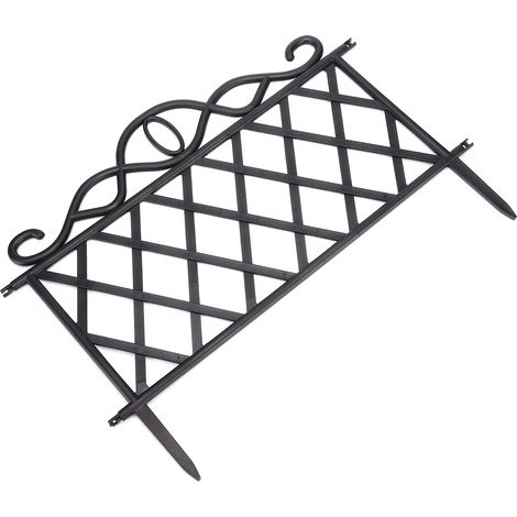 Bordure de jardin décorative en plastique noir pour terrasse ou patio, 47,7 x 36 cm (1/5)