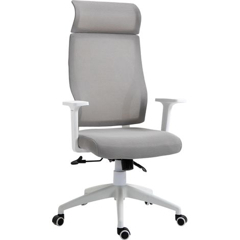 Silla de oficina giratoria, regulable en altura y reclinable hasta 120°, con bloqueo de posición Medidas: 64 x 61 x 120,9 - 128,9 cm Color gris (1/4)