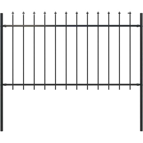 Teenpull – Gartenzaun mit Speerspitze Stahl 181 x 100 cm Schwarz (1/5)