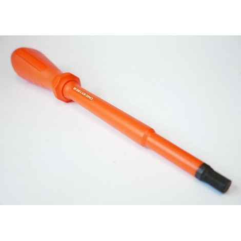 Tournevis 6 pans 8x150mm isolé 1000V – Lame décolletée pour vis creuses – Manche bi-matière orange – Pour espaces confinés –