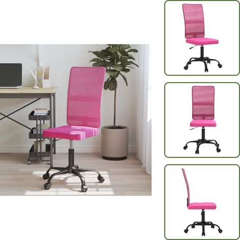 Silla de oficina rosa - vidaXL Silla de oficina regulable en altura tela de malla rosa - Silla de oficina con tela de malla