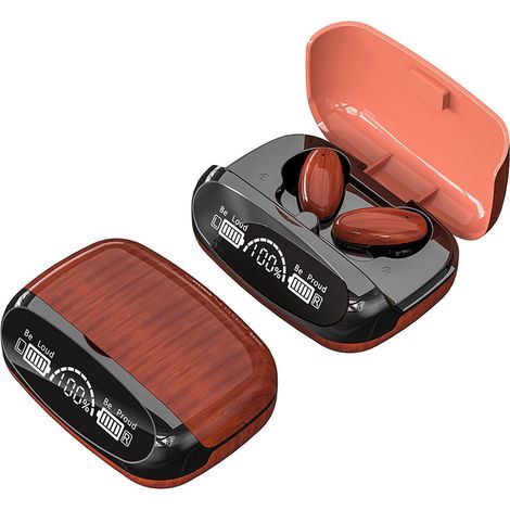 Écouteurs Bluetooth sans fil Casque Bluetooth 5.2 vintage en bois Son stéréo HiFi HD Réduction intelligente du bruit lors des appels Faible latence Étanchéité IPX6 pour le jeu, le travail et le s (1/5)