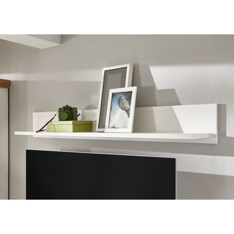 Landhaus Wandboard LINARES-61 in Pinie weiß mit einer Ablage - B/H/T ca.: 146/20/20 cm (1/5)