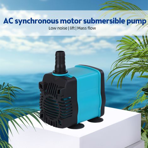 Pompe à eau submersible pour aquarium 1300 L/h, ultra silencieuse, 25 W, avec câble d'alimentation de 1,5 m et hauteur de refoulement de 2,3 m, idéale pour aquarium, bassin ou système hydroponique.