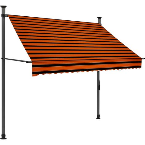Maison Exclusive - Tenda da Sole Retrattile Manuale LED 200 cm Arancione e Marrone