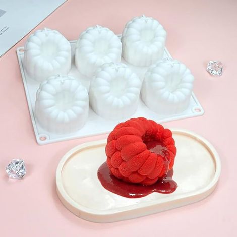 Moule à gâteau en silicone 3D, motifs fraise et framboise, moule de cuisson flexible pour desserts, 2 pièces, blanc (1/5)