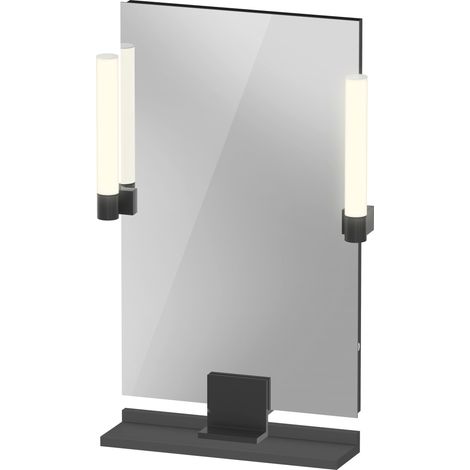 Espejo Duravit Sivida, negro diamante mate, 450x36x650mm, luz