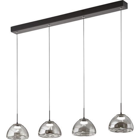 Suspension Lucille Fumé 28W Led, 2700-4000K, Structure En Métal Et Verre Borosilicate, Intensité Variable En Continu - 87 X 6 X 200 Cm (1/3)
