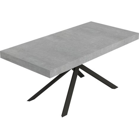 Tavolo Allungabile 180-284x90x74 cm Niket Cemento Gambe Antracite