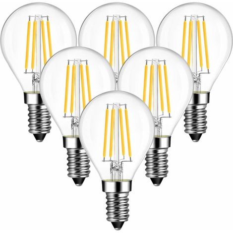 4W G45 E14 LED Screw Golf Filament Bulb,SES Small Edison E14 Golf Ball Bulbs, 40W Equivalent, 470LM,2700K Warm White Led Golf Filament,220-240V,Non-Dimmable (6 Pack) (1/5)