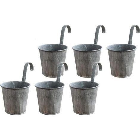 Pack Vintage Iron Hanging Flower Pots with Hooks for Indoor and Outdoor Home Decoration Balcony Garden Trellis