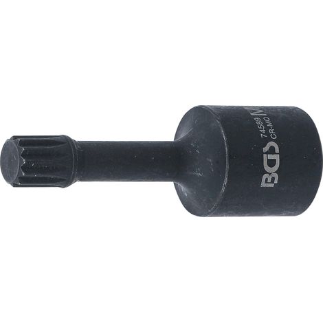 BGS 74589 Kraft-Spezial-Bit-Einsatz, Länge 72 mm, Antrieb Innenvierkant 12,5 mm (1/2"), Innenvielzah (1/3)