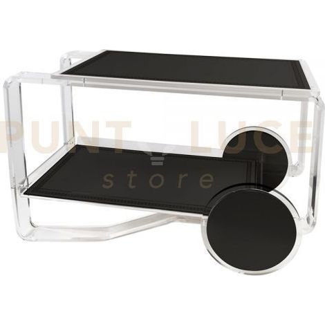 CARRELLO FINLANDIA IN CRISTALLO ACRILICO NERO