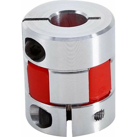 Prune D19L25 Coupling Shaft, Elastic Coupler Formed by Prune Flexible Clamping Flange 8×10mm, Aluminum Coupling Shaft Connects for Stepper Motor