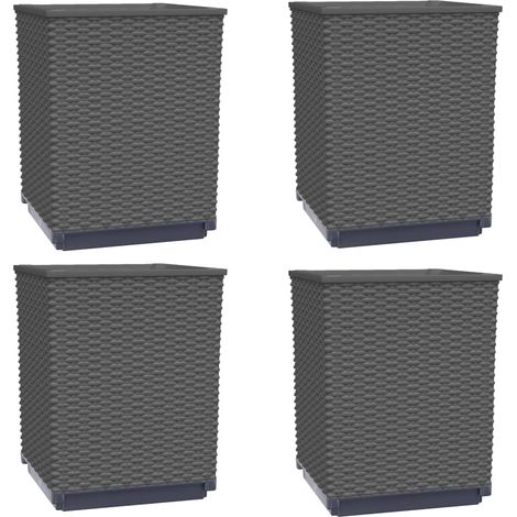 Maison Exclusive - Fioriere 4 pz Nere 30x30x37 cm in Polipropilene