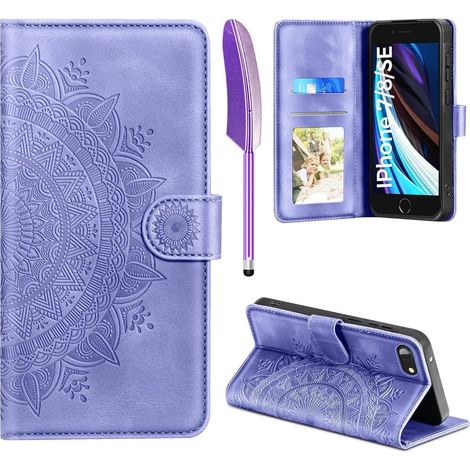 Handyhülle iPhone SE 2022/2020 7 8 Leder Flip PU Tasche Kartenfach Magnet (1/5)