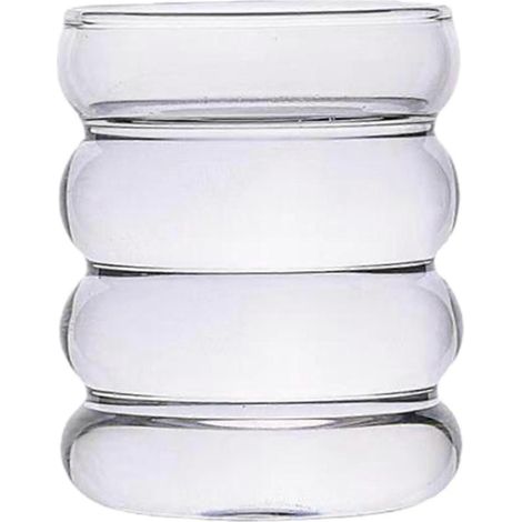 Verre à boisson côtelé pour café glacé, thé glacé et eau.