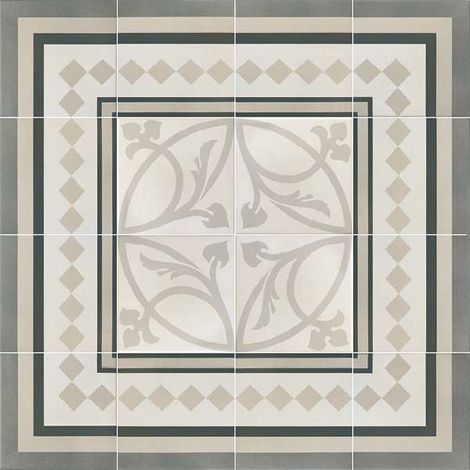 Aelle - Carrelage sol / mur effet ciment gris 20x20 cm - CAPRICE - PROVENCE BORDURE - Vendu par boîte de 1 m² (1/5)