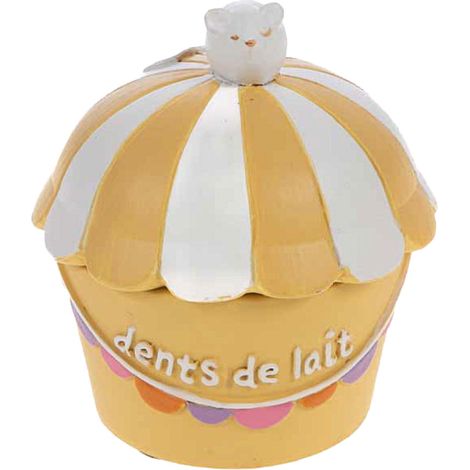 Petite boite à dents de lait souris sur pot de glace jaune (1/3)