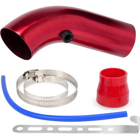 Kit d'admission d'air pour voiture avec filtre à air champignon de 76 mm (3 pouces) et débit élevé - conduit d'admission séparé - rouge (1/4)