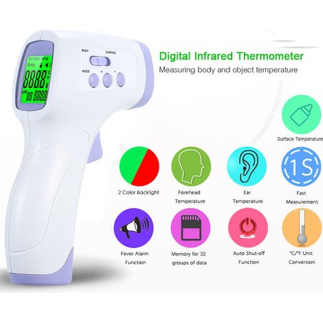 Thermometre Infrarouge Numerique Sans Contact, Violet - (1/3)