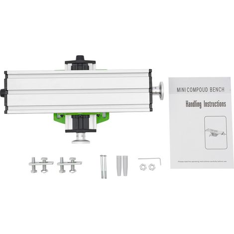 QWORK® Kreuztisch Für Bohrständer – 310x90x78 Mm – Aus Stahl & Alu – Doppelte Führungsschiene – Präzises Positionieren