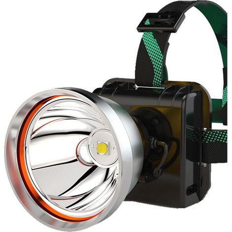Lampe frontale rechargeable ultra-lumineusedirigéProjecteur à piles, idéal pour les jardins, le camping et la pêche.XPGSystème électrique triphasé à lumière blanche cerclée d'argent (1/5)