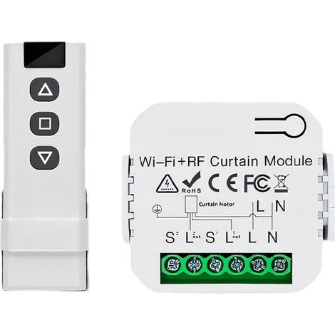 Le module de volet roulant sans fil, utilisé pour les interrupteurs sans fil de volets roulants et de stores, se compose d'une télécommande RF + module de réception, maximum. Portée 100 m (1/3)