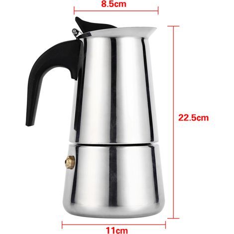 Italienische Kaffeemaschine aus Edelstahl für Herd, Büro oder Zuhause (450 ml) (1/3)