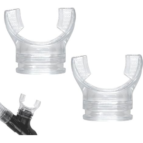 2 Embouts de Bouche Snorkeling, Rechange Silicone Transparent Universel, Pièce Détachée pour Tuyaux de Plongée, Confortable et Hygiénique, Sans Tuyau Inclus (1/5)
