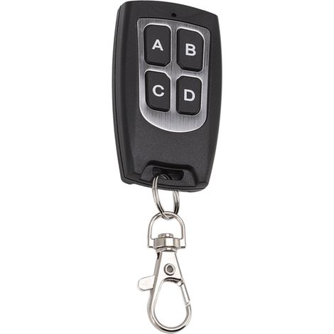 Télécommande sans fil 4 boutons avec porte-clés, 433 MHz, ultra-mince et étanche, pour la maison (1/5)