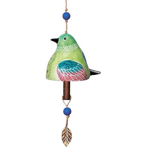 Cloche À Oiseaux - Cloche À Vent En Résine - Décoration De Jardin Ou Balcon - Son Doux - Vert - 1 Pièce (1/3)