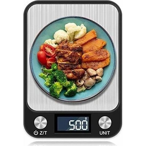 Balance de cuisine numérique compacte, acier inoxydable, technologie à capteur (1/4)
