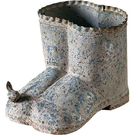 Vase boots fer patiné 20x17x16cm (1/5)