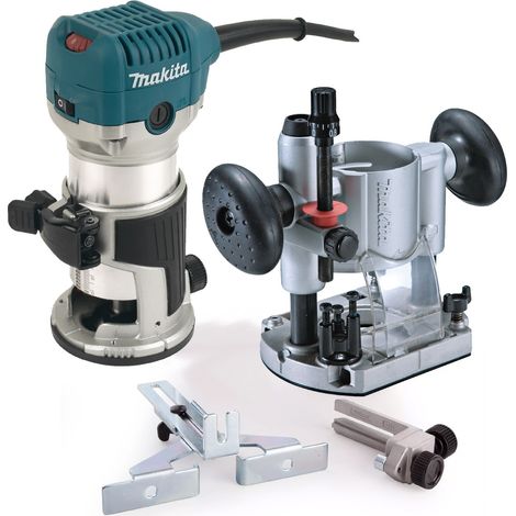 Makita RT0700CX4 240V 1/4"" Router Laminate Trimmer with Guide and Plunge Base (1/5)
