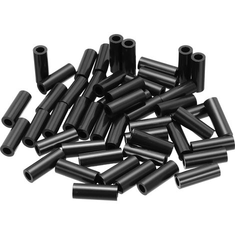 50Pcs Entretoise ABS M4 x 7mm OD x 20mm L Rondelles d'Espacement Rondes en Plastique Noir, Écrou d'Écartement Non Fileté pour Vis, Boulons, Prise Électrique (1/5)