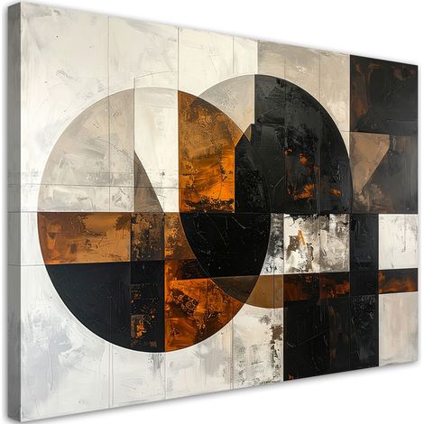 Wandbild Abstraktion mit Kreisen braun-grau 90x60 cm (1/5)