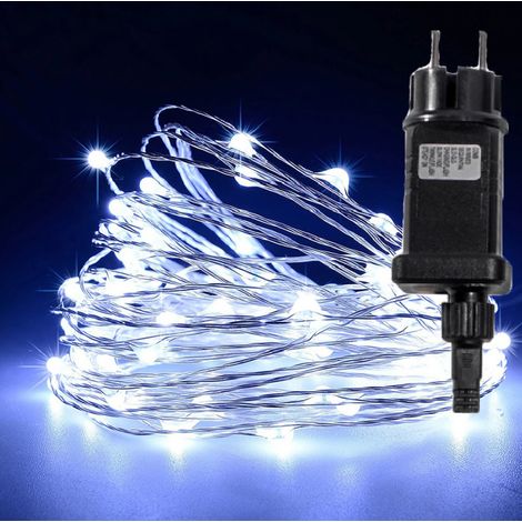 Luci di Natale con 300 micro led cavo rame 9V 30 MT BIANCO piu BIANCO FLASH (1/5)