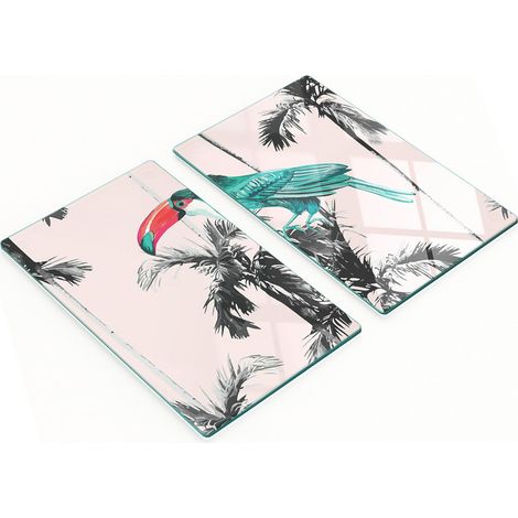 Juego de dos tablas de cocina decorativas de cristal con forma de tuc谩n - P谩jaro 2x30x52 cm