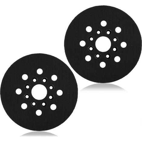 Plateau de Ponçage 125mm - Lot de 2 - Caoutchouc Dur - Système 8 Trous Anti-poussière - Pour Bois et Rénovation - Compatible PEX GEX Skil (1/5)