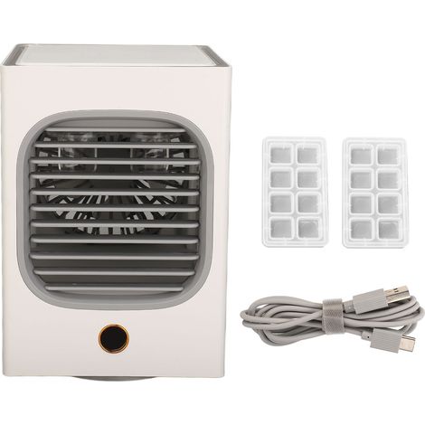 Ventilateur de bureau rechargeable USB blanc, brumisateur d'eau portable, mini ventilateur 120° rotatif, amovible, DC5V 7W pour maison (1/5)
