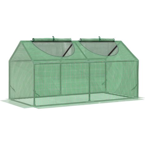 Filiyano-Serre en aluminium avec fenêtre, serre en polyéthylène, serre à tomates, châssis froid, 120 x 60 x 60 cm, verte (1/4)