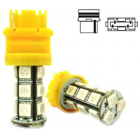 Lampada Led T25 3156 P27W 18 Smd 5050 Arancione 12V Auto W2.5x16d (1/3)