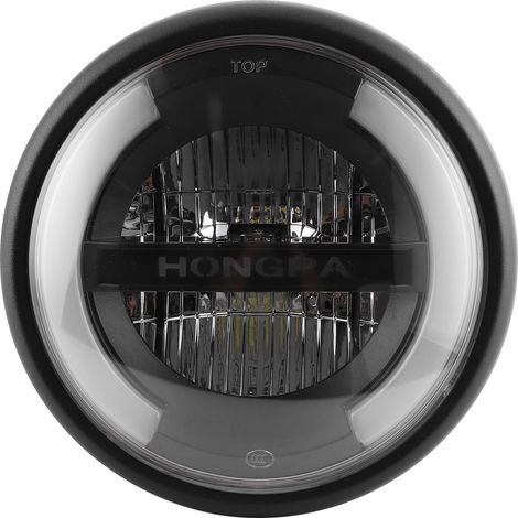 7-Zoll-Vintage-LED-Scheinwerfer mit Fern- und Abblendlicht, Tagfahrlicht und Blinkerring für Motorräder, mattschwarzes Gehäuse (1/5)