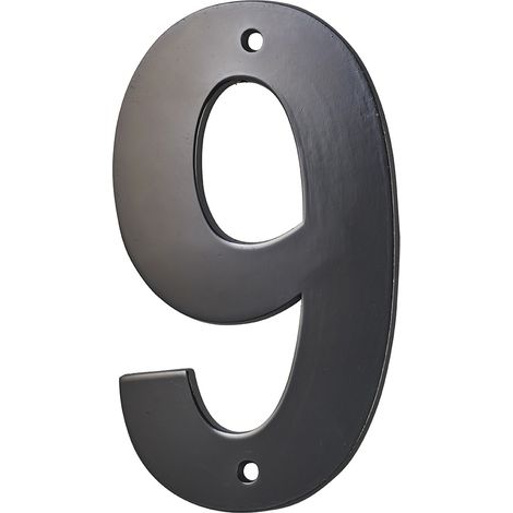 Targa Numero 9 altezza 80mm Nero metallo, da avvitare - THIRARD