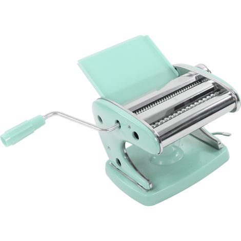 Manuelle Nudelmaschine mit Saugnapf und 2 Klingen, kompakte Multifunktions-Pastamaschine, manuelle Nudelpresse für Ravioli und Wontons, mintgrün, robust