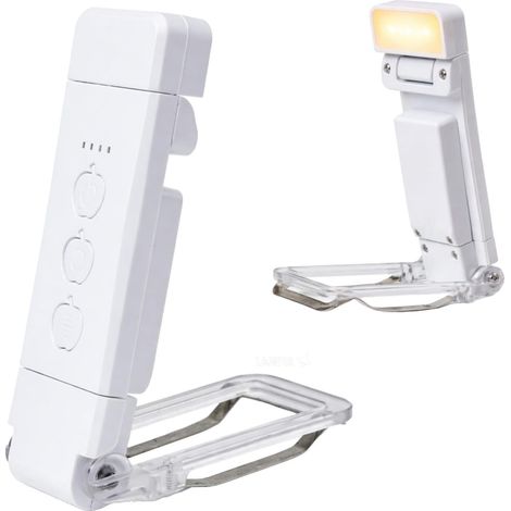 Lampe De Lecture Rechargeable à Clip Pour Livre — Compacte Et Robuste, 3 Températures × 5 Niveaux, Clip Flexible, Batterie 500 mAh USB, Idéale pour La Lecture au Lit Et Parfaite Comme Cadeau [Classe é (1/5)